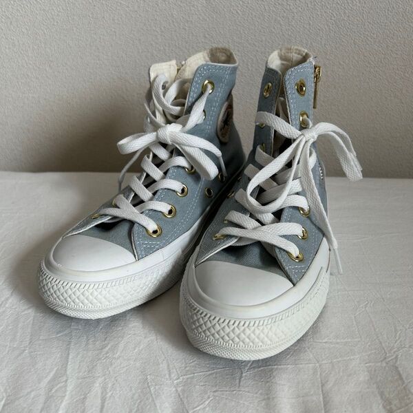 CONVERSE オールスターハイカット 22 ハートパッチ 水色 淡いブルー