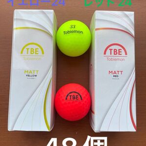 新品 飛衛門 マットイエロー24個 マットレッド24個 ゴルフボール 16スリーブ詰合せ
