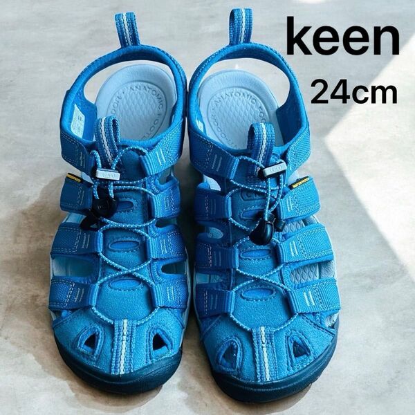 美品 キーン KEEN サンダル アウトドア ブルー 青 24cm
