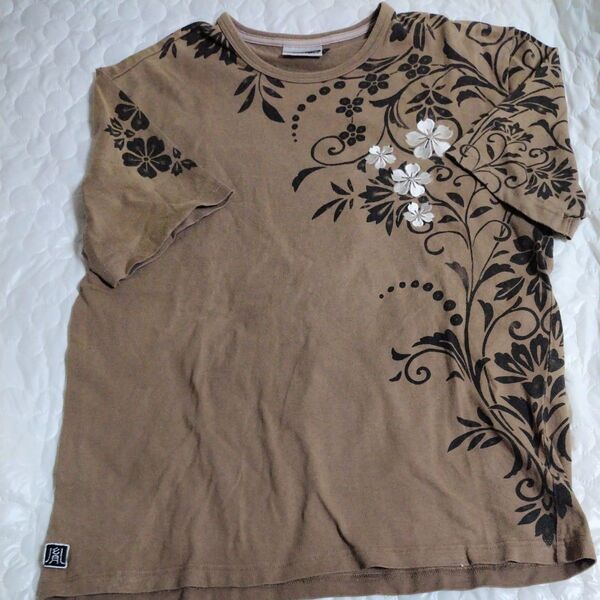 専用 和柄刺繍Tシャツ 茶色