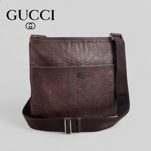 ■GUCCI■ グッチシマ レザー GG柄 ユニセックス ショルダーバッグ