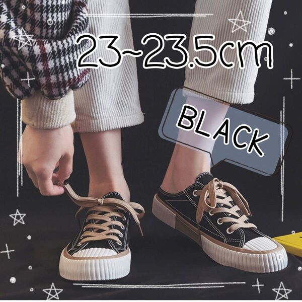 スニーカーサンダル ブラック 23cm スニーカー マタニティ 黒 サンダル 夏 軽量 フラットサンダル 黒 ぺたんこ