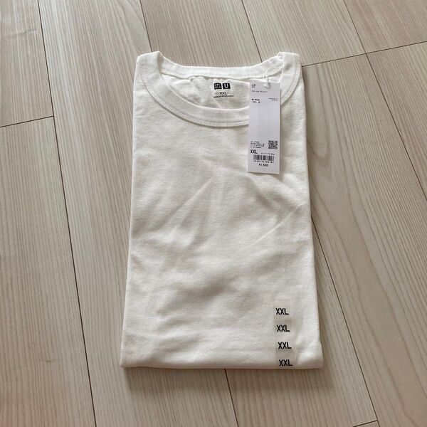 新品 ユニクロ クルーネックTシャツ 白 XXL