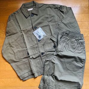 ユニクロ MARNI マルニ オーバーサイズ ユーティリティ ジャケット ワイドフィット ボクシー ショーツ セット オリーブ S