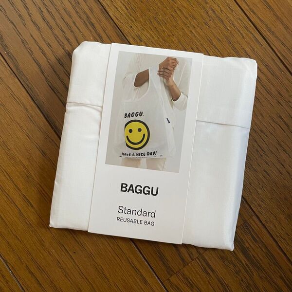 BAGGU STANDARD バグー スタンダード エコバッグ thank you ハッピー スマイル ホワイト 白 イエロー 黒