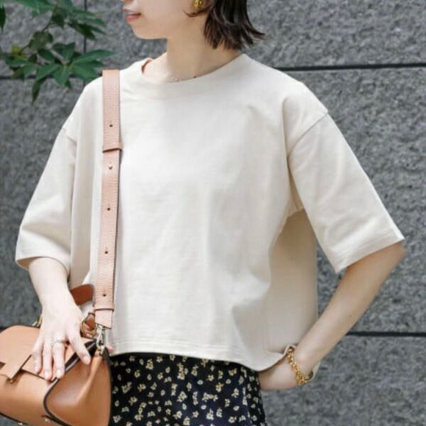 URBAN RESEARCH クロップド丈カットソー Tシャツ ベージュ