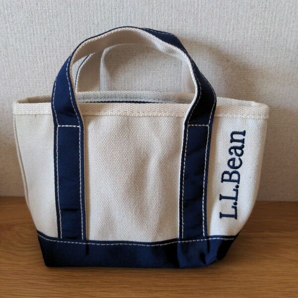 未使用☆ LL Bean ミニトートバッグ ネイビー キャンバス エルエルビーン
