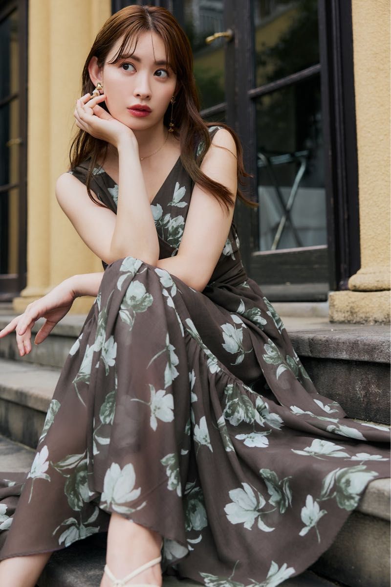 ♡herlipto♡ Destiny Ruffled Long Dress S Herlipto Destiny Ruffled Long Dress|Yahoo!フリマ(旧PayPay