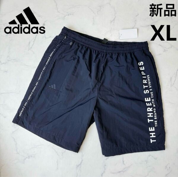 adidas ジャムショーツ トレーニングウエア ショートパンツ ハーフパンツ ネイビー XLサイズ