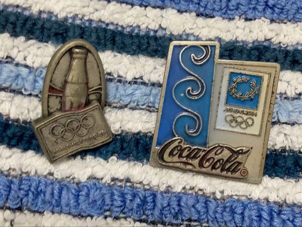 Coca-Cola コカコーラ アテネオリンピック ピンバッジ2個セット