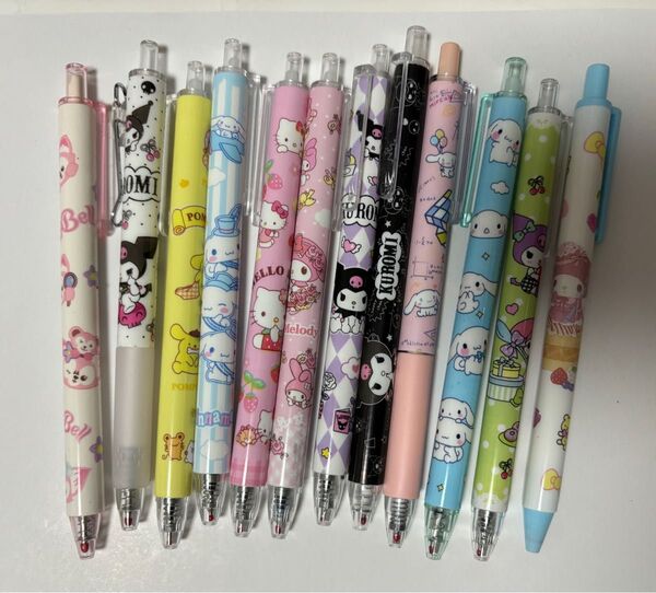 ボールペン 中性 可愛い文房具 0.5mm 黒インク 12本セット