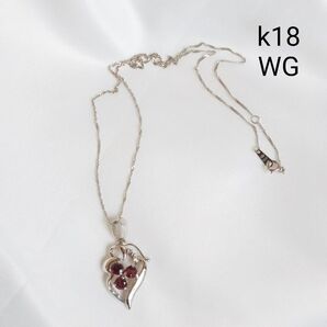 18k WG 天然石 ネックレス