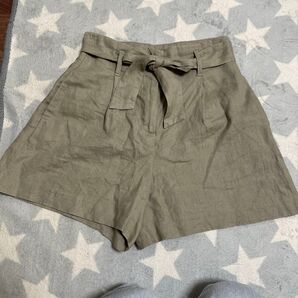 ZARAショートパンツ 麻 リボン