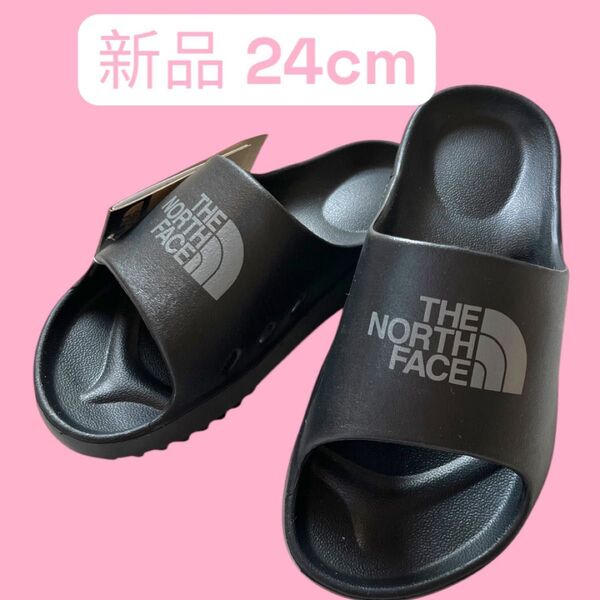 ラスト1点★正規品★新品24cm★ノースフェイス サンダル 韓国限定 スリッパ 軽量 スライド 黒 ブラック
