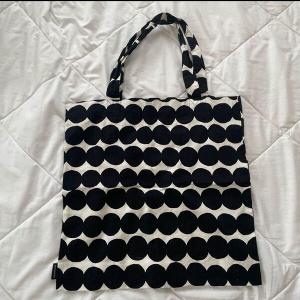 marimekko マリメッコ トートバッグ エコバッグ ブラック ドット バッグ 黒