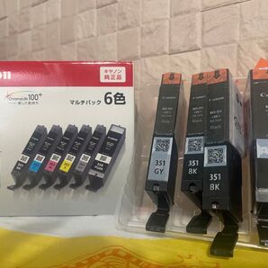 未使用/Canon 純正インク 350/351 マルチパック6色(内訳;ブラック3個+グレー1個)