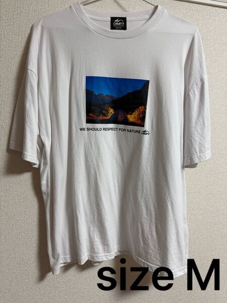 CAMP7 ロゴ プリントTシャツ ホワイト Mサイズ