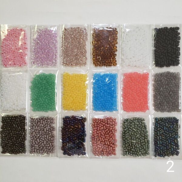 チェコビーズ ファルファーレ 大 約3.2x6.5mm 10g×18色=180g