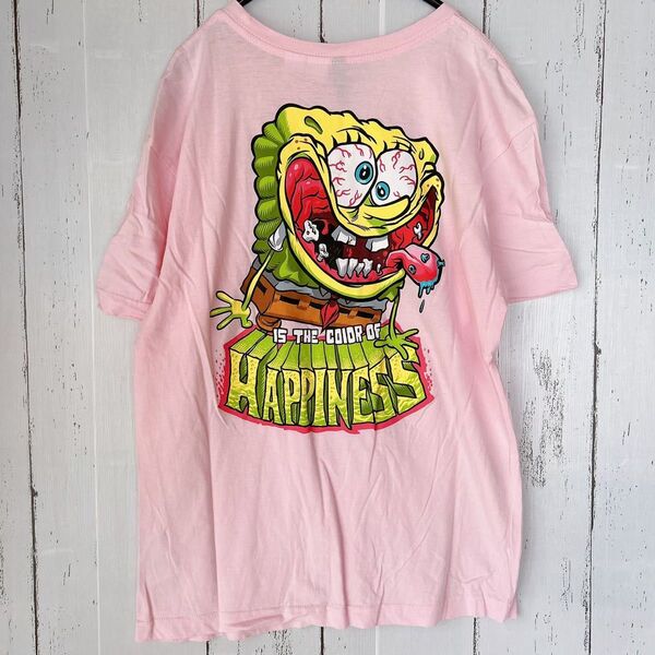 激レア★入手困難★廃盤柄 スポンジ・ボブ Tシャツ ピンク XS