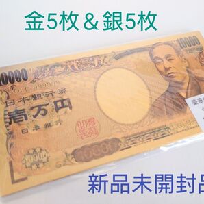豪華絢爛壱万円札 金・銀アソート 10枚入 ☆福沢諭吉