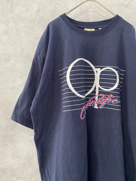90s オーシャンパシフィック op Tシャツ y2k ネイビー L