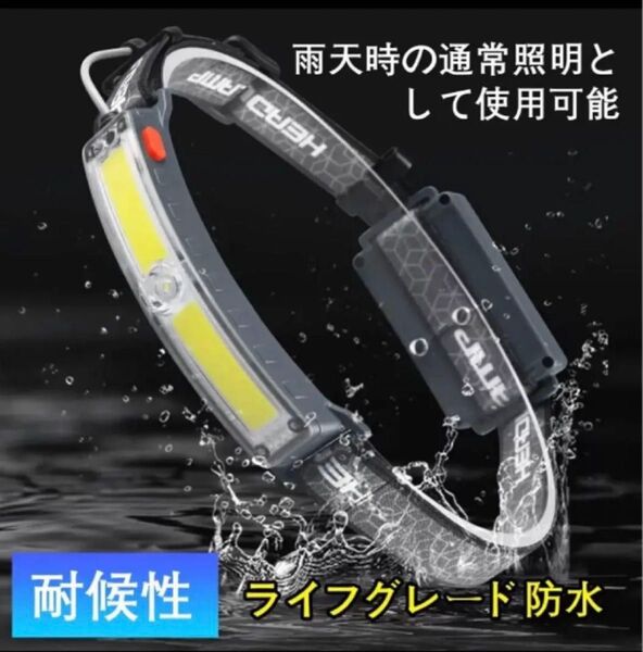 ヘッドライト LED USB-C充電式XPG+COB 高輝度 キャンプ 登山