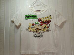 お値下げ★ヒステリック ミニ/HYSTERIC MINI　95㎝★フロントプリント半袖Tシャツ（薄いベージュ白）ｔ1545