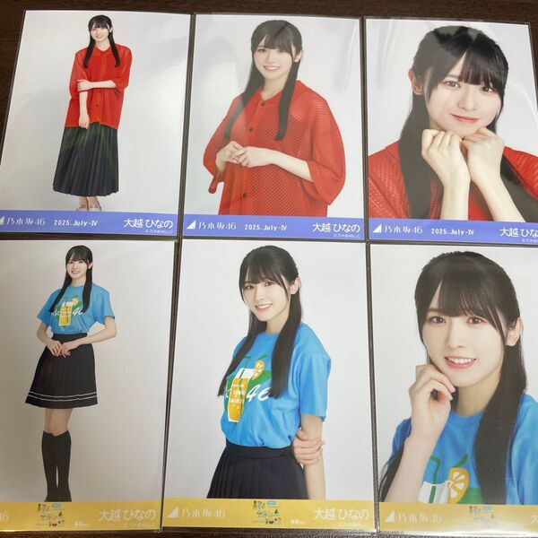 大越ひなの 乃木坂46 真夏の全国ツアー 2025 Tシャツ 静岡ver. メッシュニット 生写真 6種コンプ