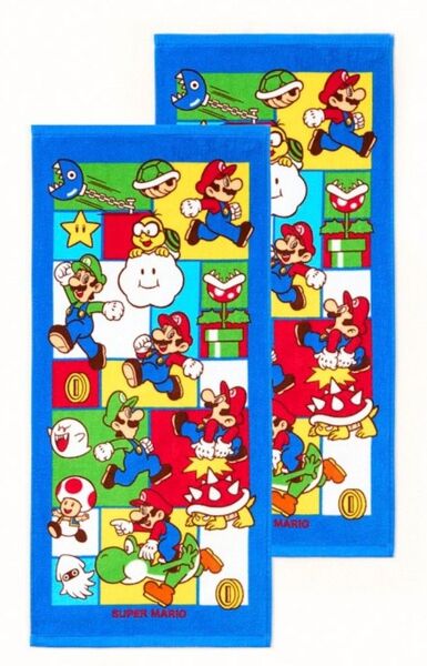 未使用☆スーパーマリオ フェイスタオル2枚