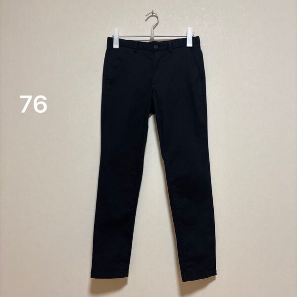GU ジーユー メンズ ストレッチスリムチノパンツ 76 ブラック