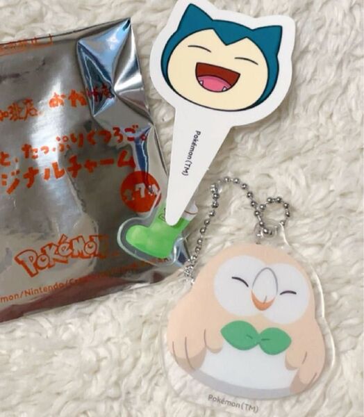 コメダ珈琲店 ポケモン オリジナルチャーム モクロウ アクリルキーホルダー ポケモンコラボ ピック キーホルダー カビゴン