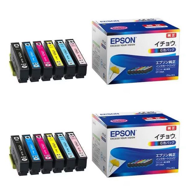 純正 2セット EPSON (エプソン) インクカートリッジ イチョウ 6色セット ITH-6CL プリンター EP-709A