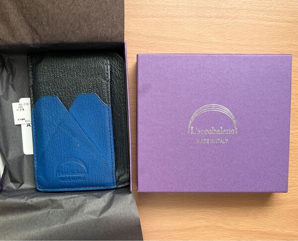ラルコバレーノ スマートカードウォレット BLACK BLUE 財布