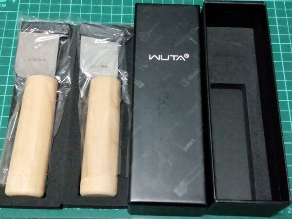 レザークラフト 革包丁 WUTA 2本(平刃・斜刃) ハイス鋼 革裁ち 革漉き 右利き用