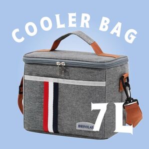 【3日間限定200円引き】クーラーバッグ グレー クーラーボックス 保冷 アウトドア BBQ ゴルフ 保冷バッグ 7L キャンプ