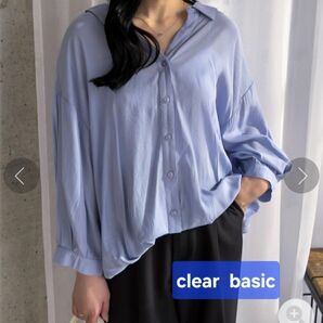 【CLEAR】《新品》バックスピンドル 裾タック 七分袖 ブラウス