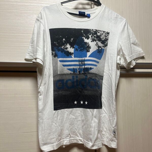 adidas アディダス オリジナルス Tシャツ Lサイズ トレフォイル グラフィック ホワイト