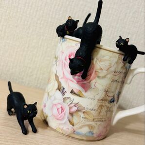 ふちねこ ベローチェ 黒猫 フィギュア 3種5匹セット 飛び降り 香箱座り ベビー