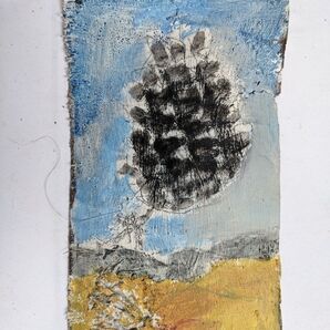 抽象画 アート 絵画 松ぼっくり