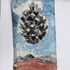 抽象画 絵画 一点物 インテリア アート 現代アート松ぼっくり