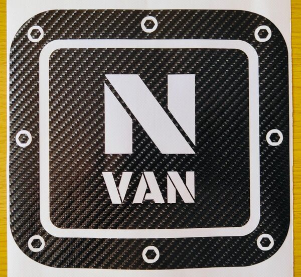 NVAN フューエルリッドカーボン調カッティングステッカーa 給油口ステッカー