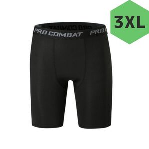 アンダーウェア スポーツ インナー レギンス 3XL スパッツ ハーフパンツ 黒
