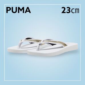 プーマ サンダル ビーチサンダル ホワイト 23㎝ PUMA レディース 川遊び 海水浴 夏用サンダル ラメ キラキラ