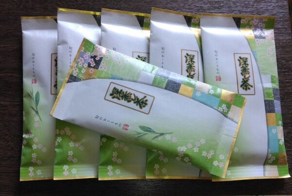 2025年産 令和7年産 準無農薬 新茶 一番茶 深むし茶 100gを6本 深蒸し茶お茶 緑茶 静岡茶 煎茶 水出し可 今年の新茶