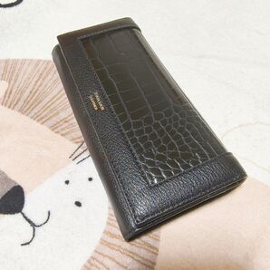 長財布 本革 レディース 大容量 カード入れ コインケース 肉厚 札入れ 二つ折 長財布 ブラック 黒 ラウンドファスナー