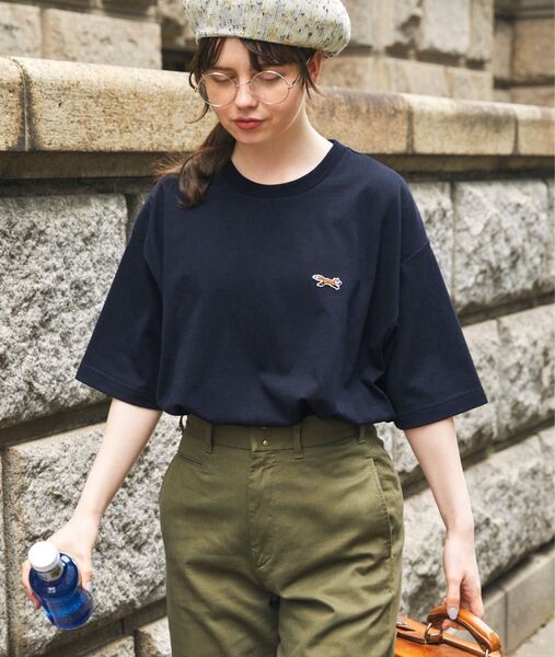 PENNEYS/ペニーズ 別注 THE FOX ロゴ ワッペン刺繍ワンポイント ビッグシルエットTシャツ