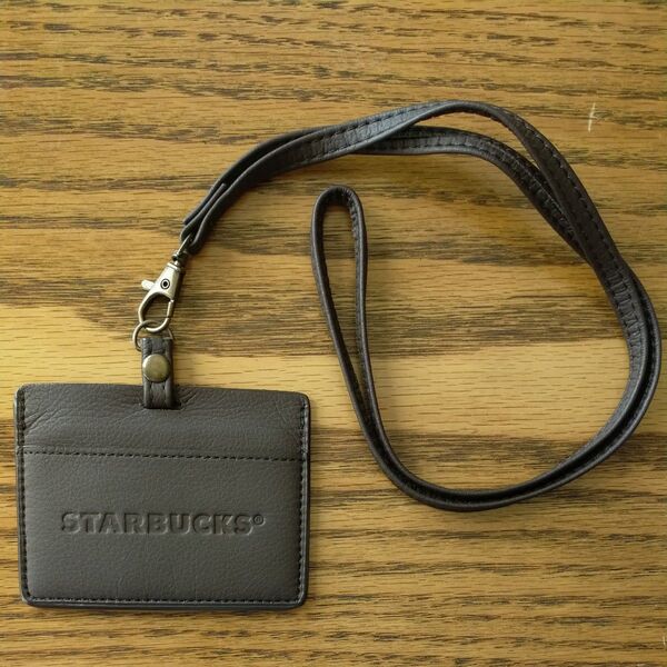 レア 非売品 STARBUCKS スターバックス カードホルダー パートナー限定 ブラウン ID カードケース ネックストラップ