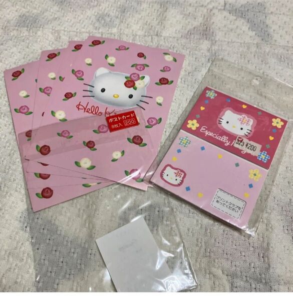 ハローキティ プリントクラブ用ミニカードバラ柄 ポストカード4枚 サンリオ キティ レターセット