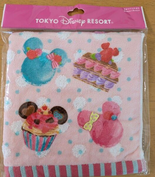 【未開封】東京ディズニーリゾート ピンク マカロン柄 ウォッシュタオル お値下げ×