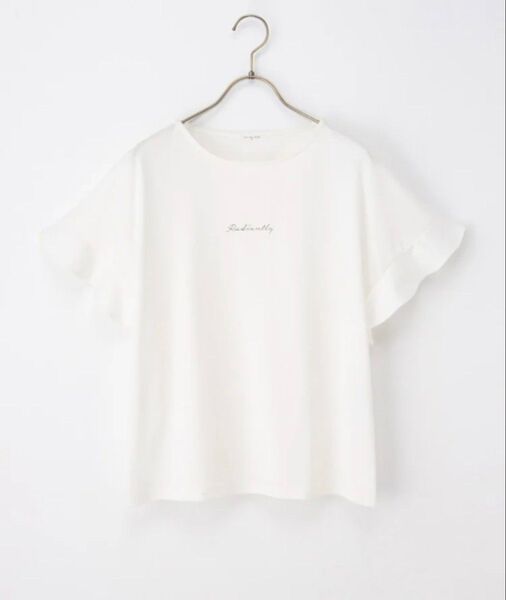 Honeys 袖フリル Tシャツ M ホワイト 半袖 Tシャツ 半袖Tシャツ トップス コットン カットソー